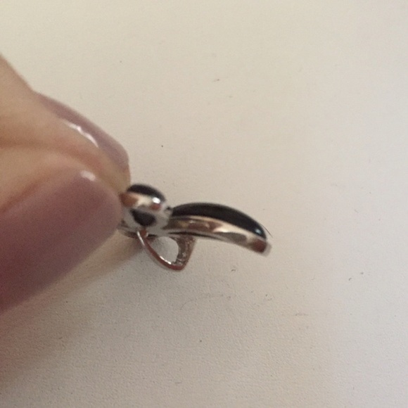 Sterling silver 925 and Black Onyx Crystal Dragonfly Slide Pendant - Picture 4 of 6